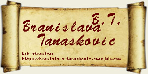 Branislava Tanasković vizit kartica